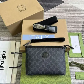 Gucci 760021 Messenger Bag s propleteným G černá