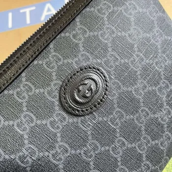 Gucci 760021 Messenger Bag s propleteným G černá