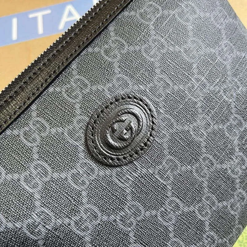 Gucci 760021 Messenger Bag s propleteným G černá