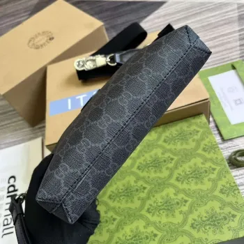 Gucci 760021 Messenger Bag s propleteným G černá