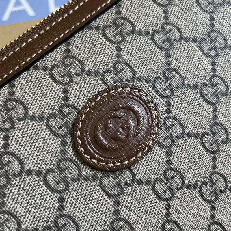 Gucci 760021 Messenger Bag s propleteným G Hnědá