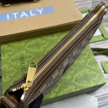 Gucci 760021 Messenger Bag s propleteným G Hnědá