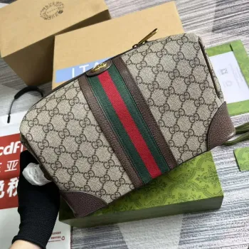 Gucci 739391 Gucci Savoy Toaletní taška Hnědá