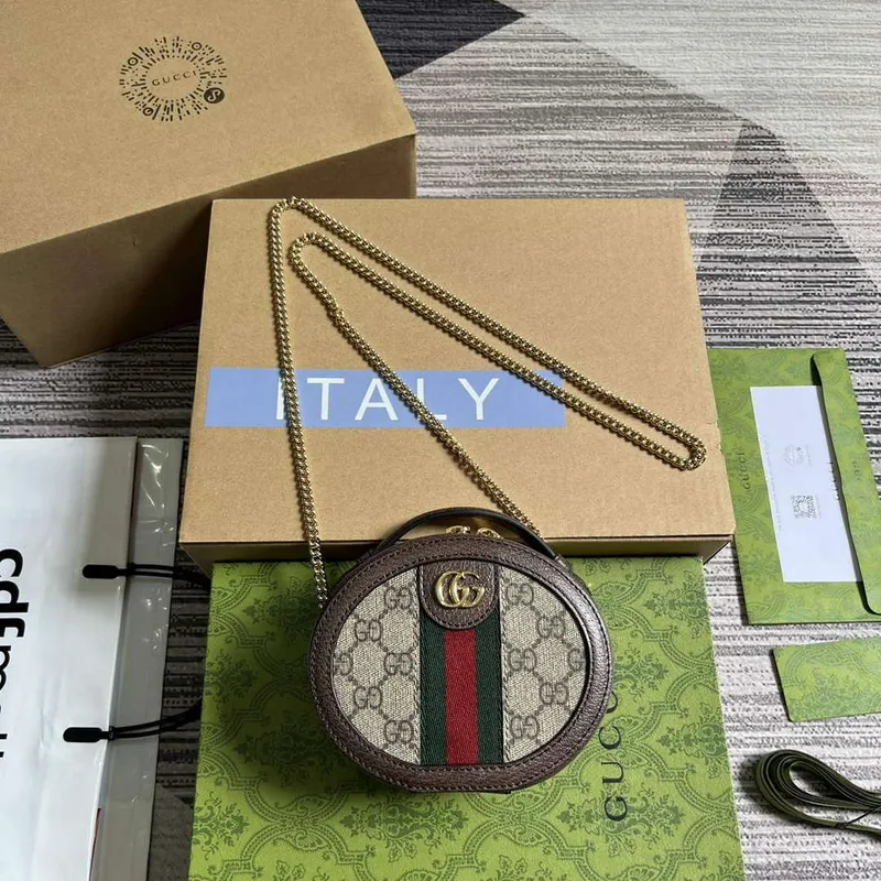 Gucci 725147 Ophidia Mini Chain Bag Hnědá