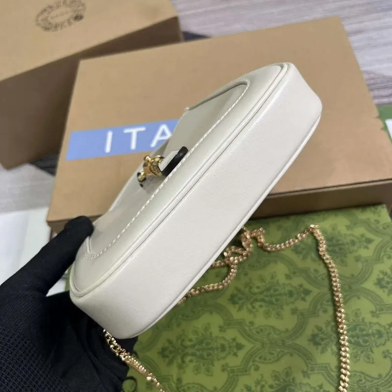 Gucci 760249 Jackie 1961 Super Mini Taška Bílá