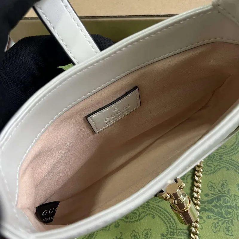Gucci 760249 Jackie 1961 Super Mini Taška Bílá