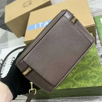 Gucci 772157 Ophidia GG Mini Taška s Horním Držadlem Hnědá