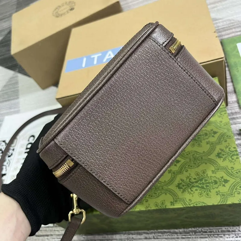 Gucci 772157 Ophidia GG Mini Taška s Horním Držadlem Hnědá