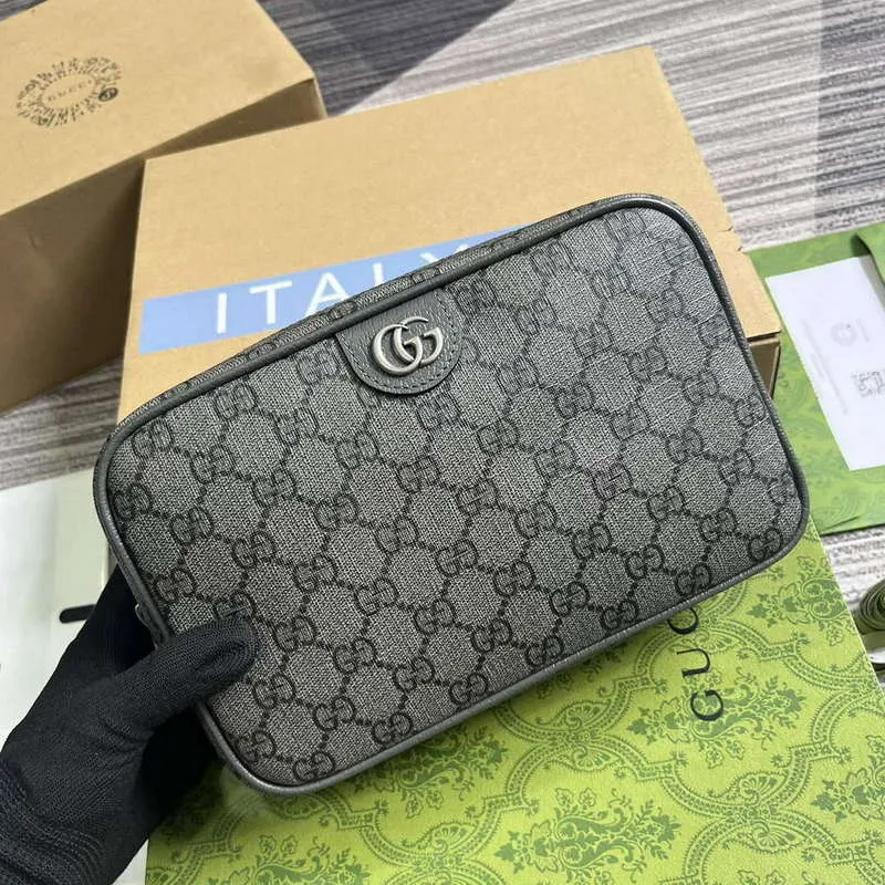 Gucci 760019 Ophidia GG Toaletní taška Šedá