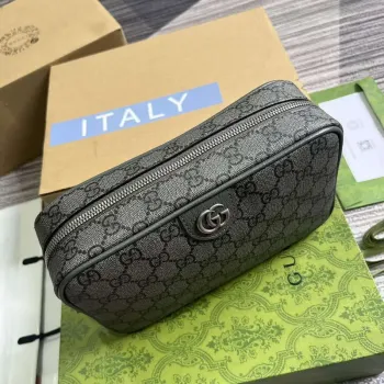 Gucci 760019 Ophidia GG Toaletní taška Šedá