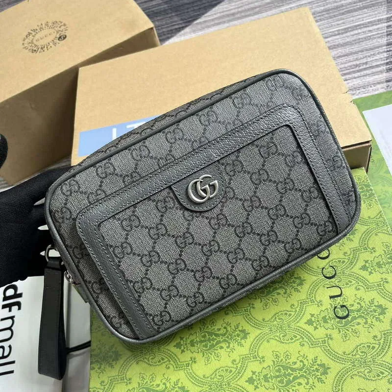 Gucci 760245 Ophidia GG Pouch Bag Šedá