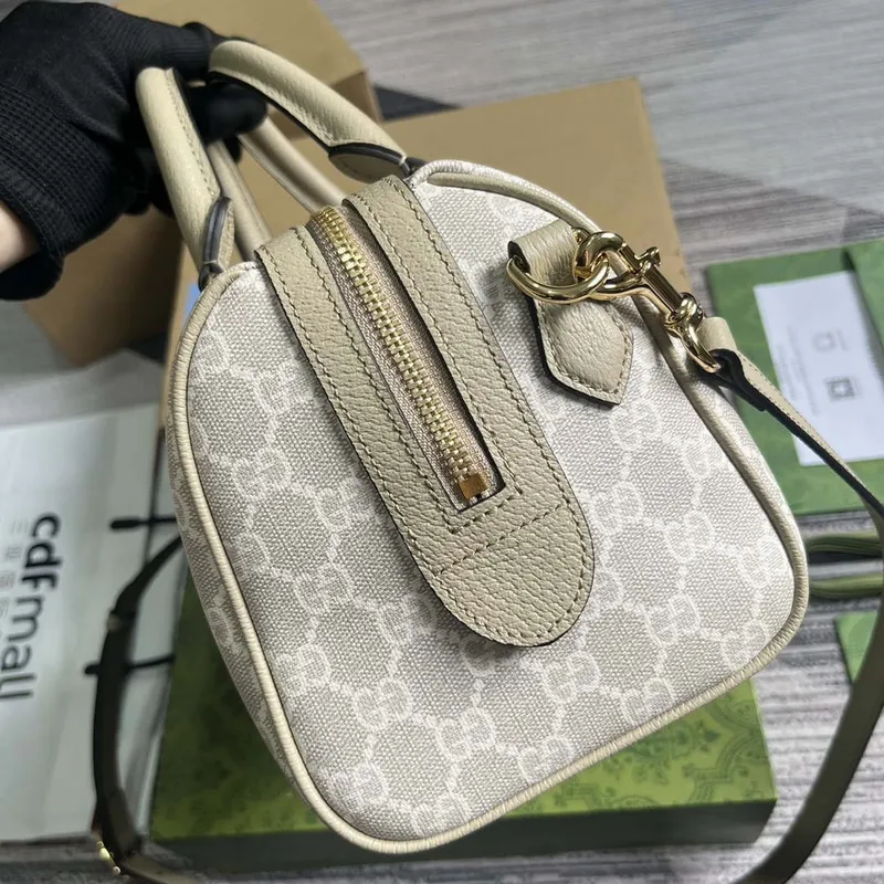Gucci 772061 Gucci Ophidia GG Malá taška s horním držadlem ovesná