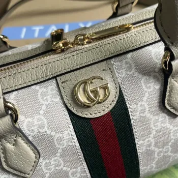 Gucci 772061 Gucci Ophidia GG Malá taška s horním držadlem ovesná