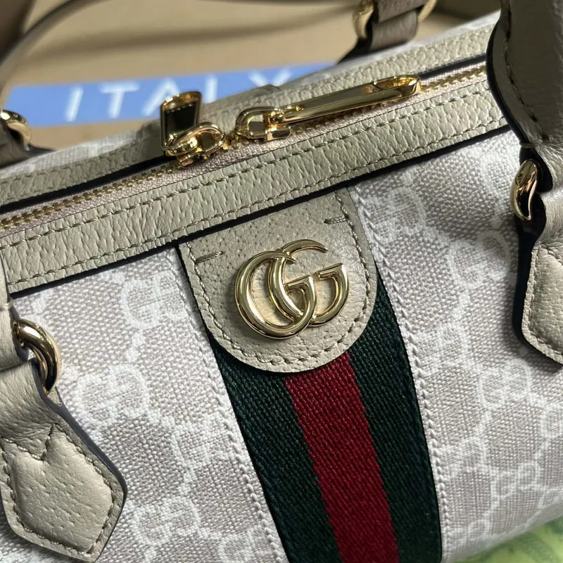 Gucci 772061 Gucci Ophidia GG Malá taška s horním držadlem ovesná