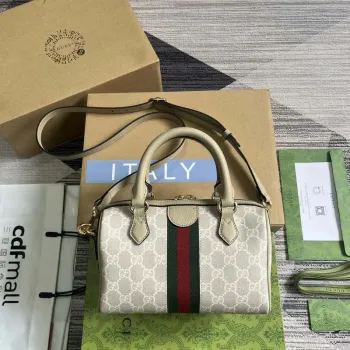 Gucci 772053 Gucci Ophidia GG Mini taška s horním uchopem Ovesná