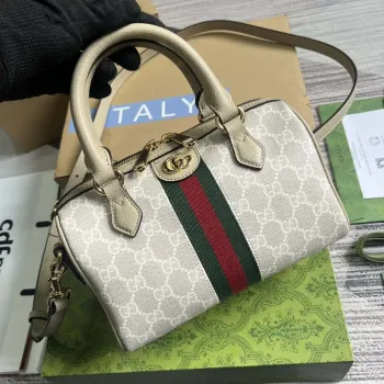 Gucci 772053 Gucci Ophidia GG Mini taška s horním uchopem Ovesná