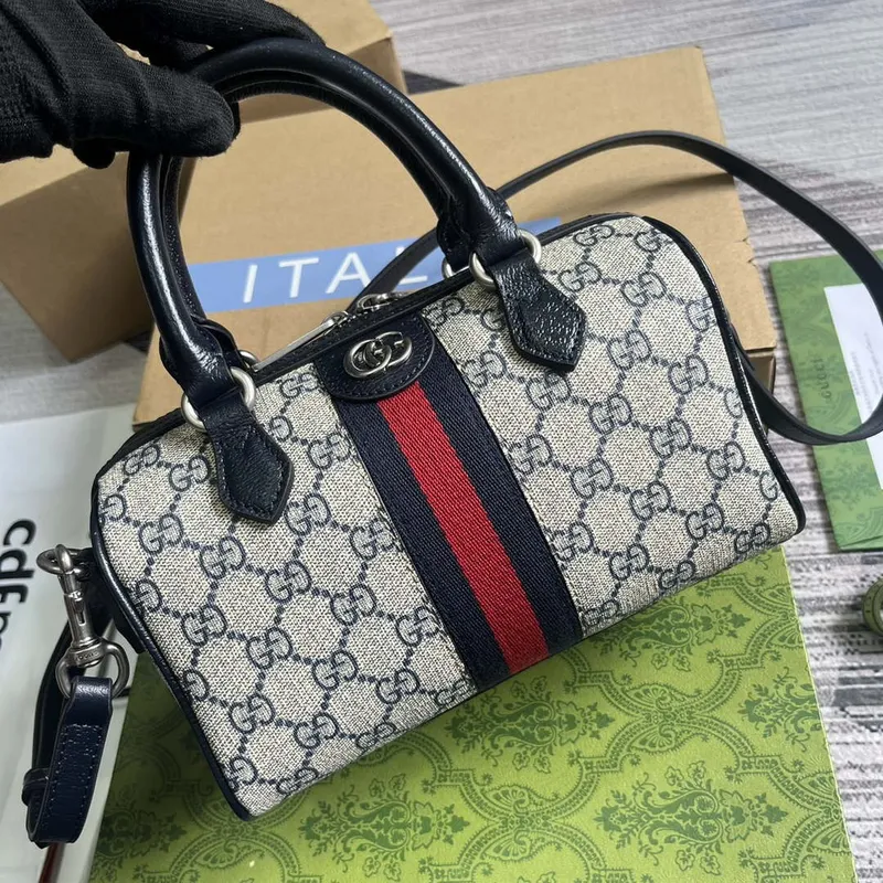 Gucci 772053 Gucci Ophidia GG Mini taška s horním madlem Černá