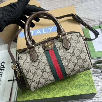 Gucci 772053 Gucci Ophidia GG Mini taška s horním držadlem Béžová