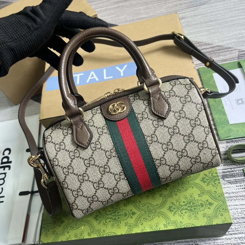 Gucci 772053 Gucci Ophidia GG Mini taška s horním držadlem Béžová