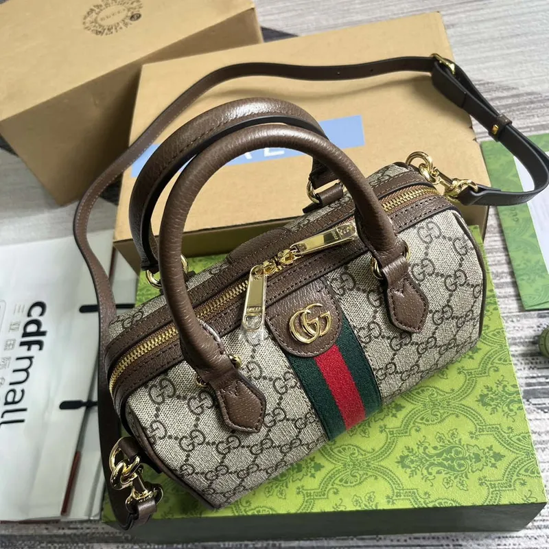 Gucci 772053 Gucci Ophidia GG Mini taška s horním držadlem Béžová