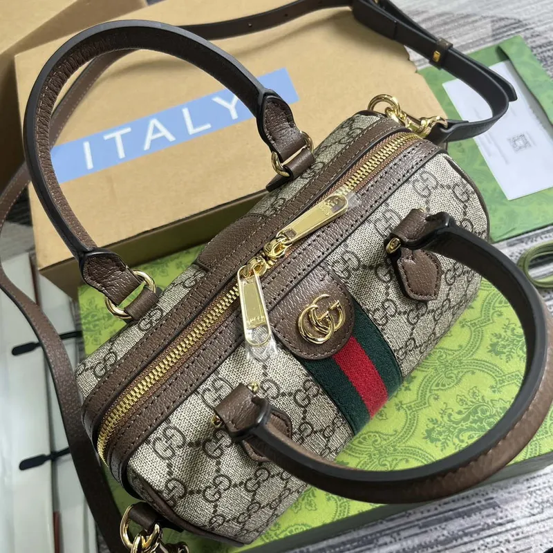 Gucci 772053 Gucci Ophidia GG Mini taška s horním držadlem Béžová