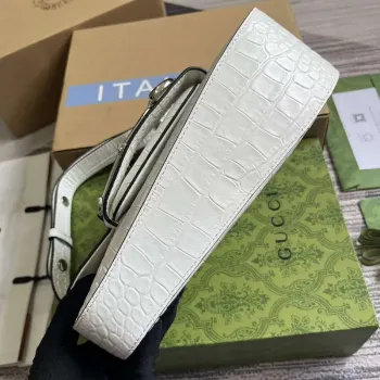 Gucci 764155 Gucci Horsebit 1955 Kabelka přes rameno bílá/krokodýlí vzor