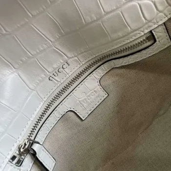 Gucci 764155 Gucci Horsebit 1955 Kabelka přes rameno bílá/krokodýlí vzor