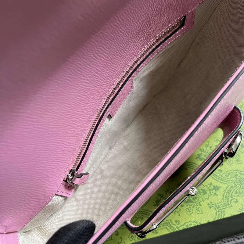 Gucci 764155 Gucci Horsebit 1955 Kabelka přes rameno Růžová