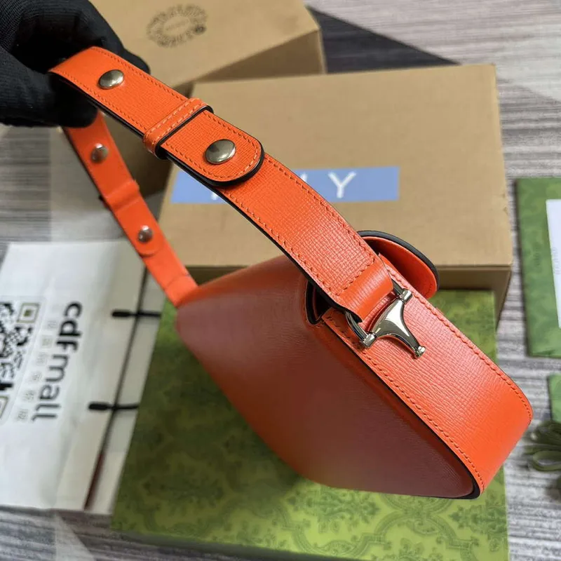 Gucci 764155 Gucci Horsebit 1955 Kabelka přes rameno Oranžová