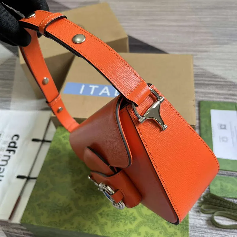 Gucci 764155 Gucci Horsebit 1955 Kabelka přes rameno Oranžová