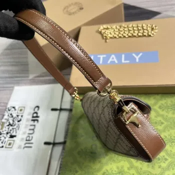 Gucci 774209 Gucci Horsebit 1955 Mini Ramenní Taška Hnědá