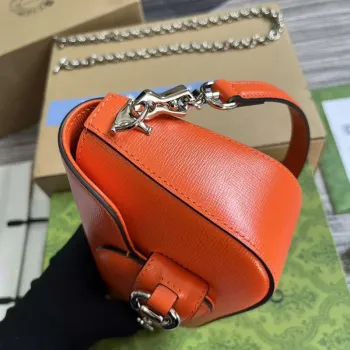 Gucci 774209 Gucci Horsebit 1955 Mini Ramenní Taška Oranžová