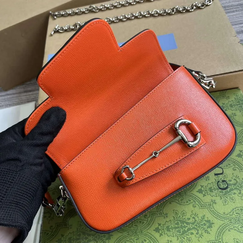 Gucci 774209 Gucci Horsebit 1955 Mini Ramenní Taška Oranžová