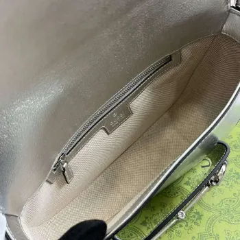 Gucci 764155 Gucci Horsebit 1955 Kabelka přes rameno Stříbrná