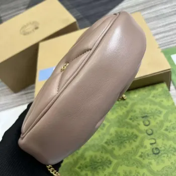 Gucci 770983 GG Marmont Mini taška ve tvaru půlměsíce světle růžová