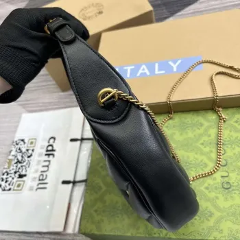 Gucci 770983 GG Marmont Mini Taška ve Tvaru Polokruhu Černá