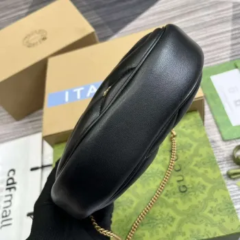 Gucci 770983 GG Marmont Mini Taška ve Tvaru Polokruhu Černá