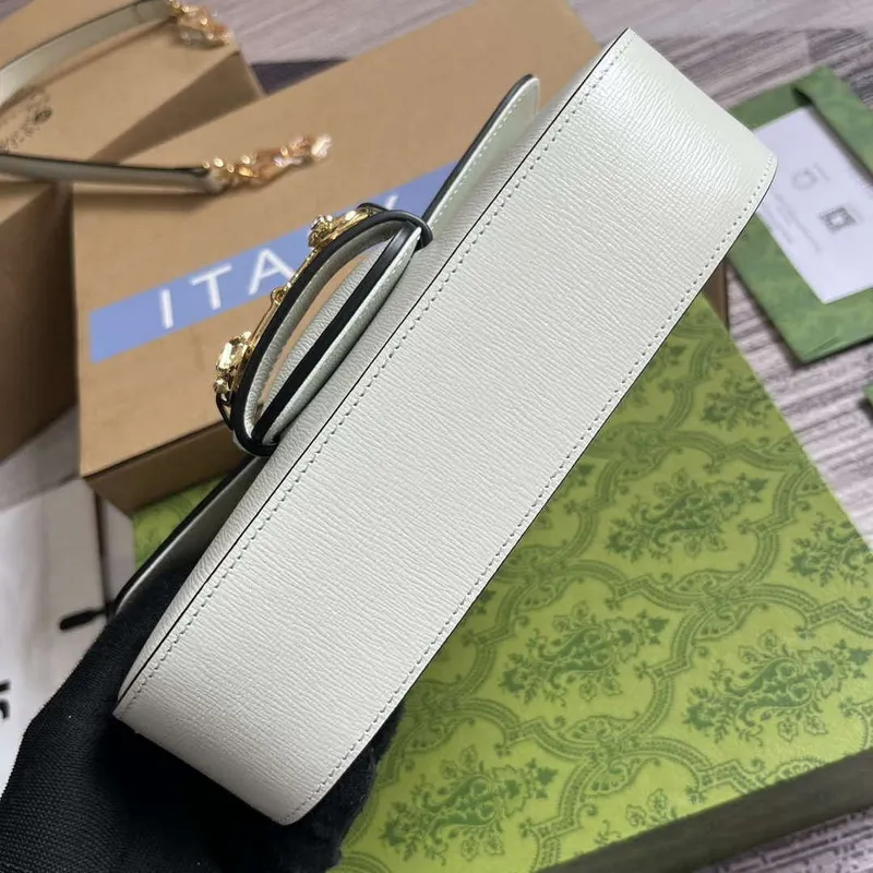 Gucci 735178 Gucci Horsebit 1955 malá kabelka přes rameno mátově zelená