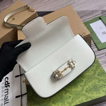 Gucci 735178 Gucci Horsebit 1955 malá kabelka přes rameno mátově zelená