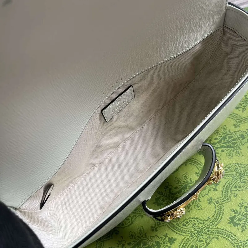 Gucci 735178 Gucci Horsebit 1955 malá kabelka přes rameno mátově zelená