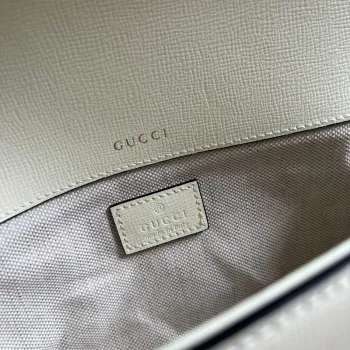 Gucci 735178 Gucci Horsebit 1955 malá ramenní taška Bílá