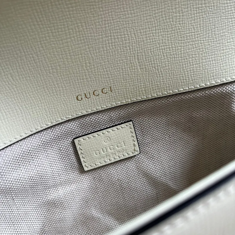 Gucci 735178 Gucci Horsebit 1955 malá ramenní taška Bílá