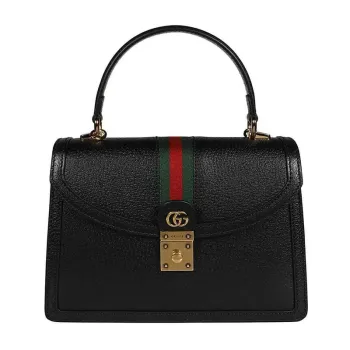 Gucci 651055 Ophidia Malá Taška S Horním Uchem S Webem Černá Kůže