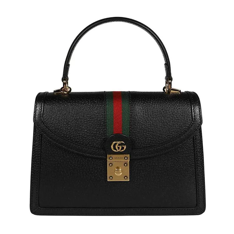 Gucci 651055 Ophidia Malá Taška S Horním Uchem S Webem Černá Kůže