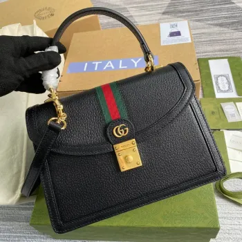 Gucci 651055 Ophidia Malá Taška S Horním Uchem S Webem Černá Kůže
