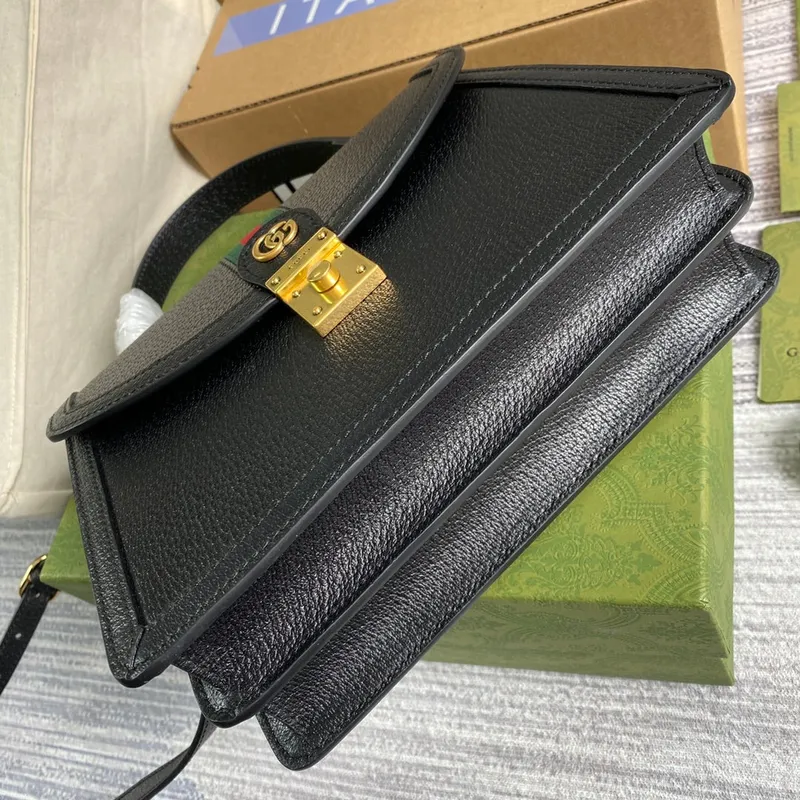 Gucci 651055 Ophidia Malá Taška S Horním Uchem S Webem Černá Kůže