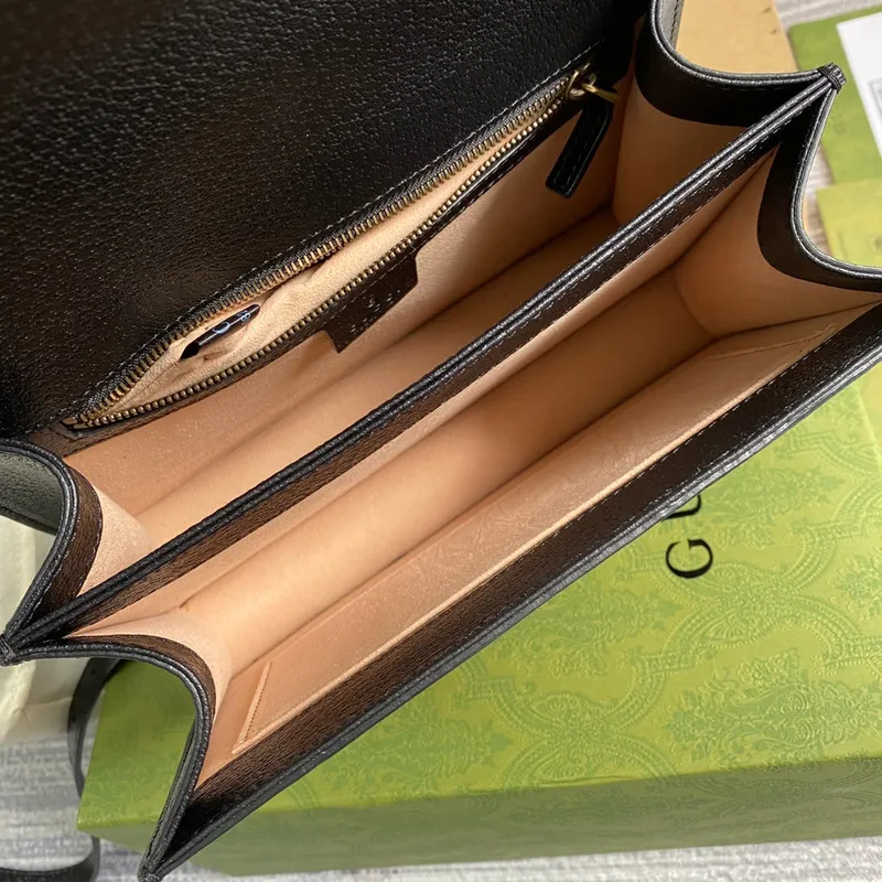 Gucci 651055 Ophidia Malá Taška S Horním Uchem S Webem Černá Kůže