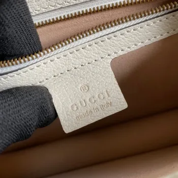 Gucci    651055 Ophidia Malá Taška S Horním Uchem S Webem Bílá kůže