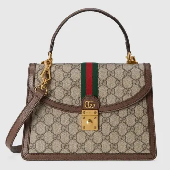 Gucci    651055 Ophidia GG Malá taška s horním madlem Béžová a hnědá