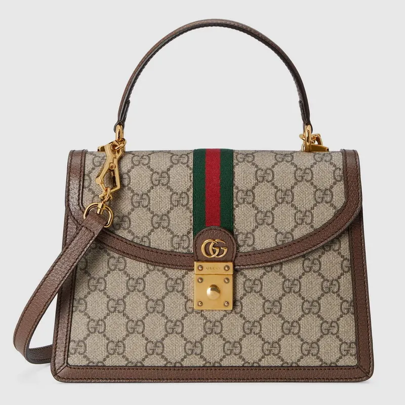 Gucci    651055 Ophidia GG Malá taška s horním madlem Béžová a hnědá